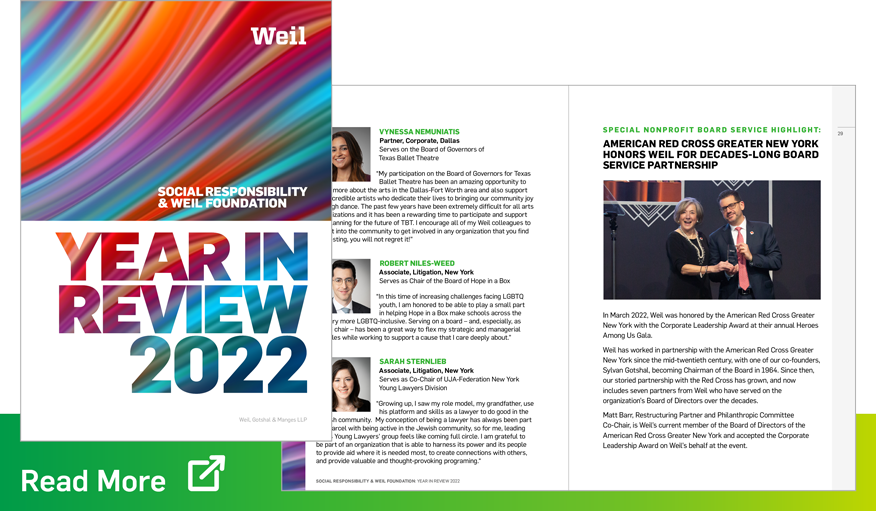 Weil Social Responsibility Year in Review 2022