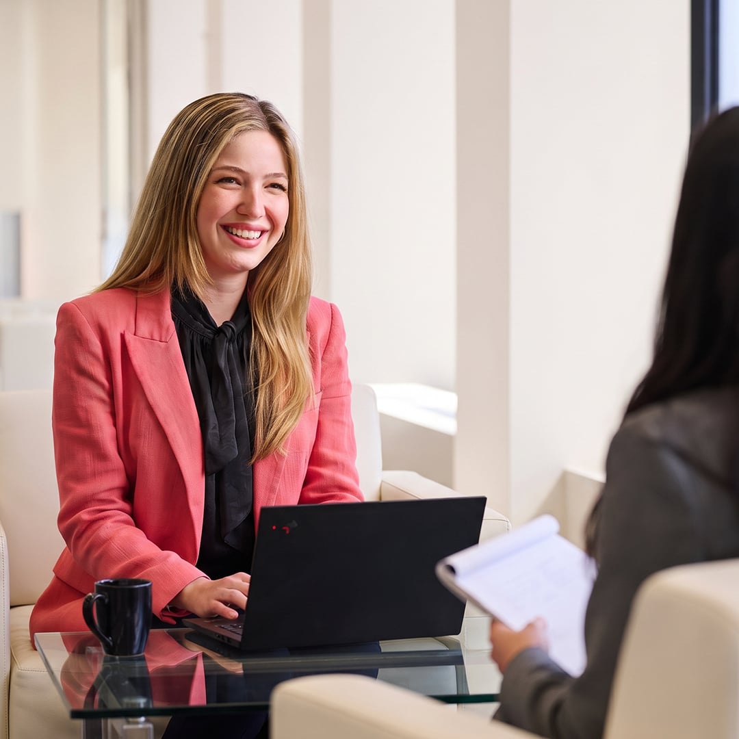 Weil New York summer associate smiling during a meeting